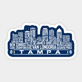 Tampa Bay Baseball Team All Time Legends, Tampa Bay Skyline Sticker